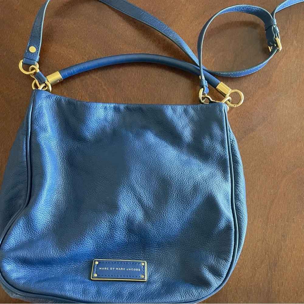 Marc by Marc Jacobs Blue Leather Too Hot To Handle Hobo w/ Dust Bag Please - Picture 1 of 9